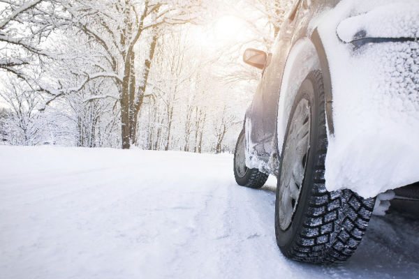 Car driving on ice