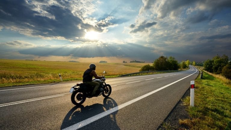 Motorcycle on the highway