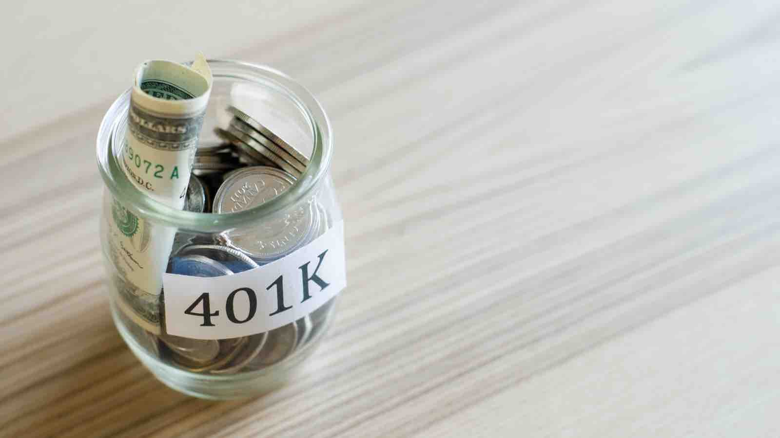 Jar full of 401(k) money