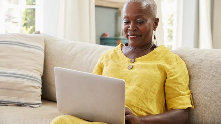 Senior woman on computer