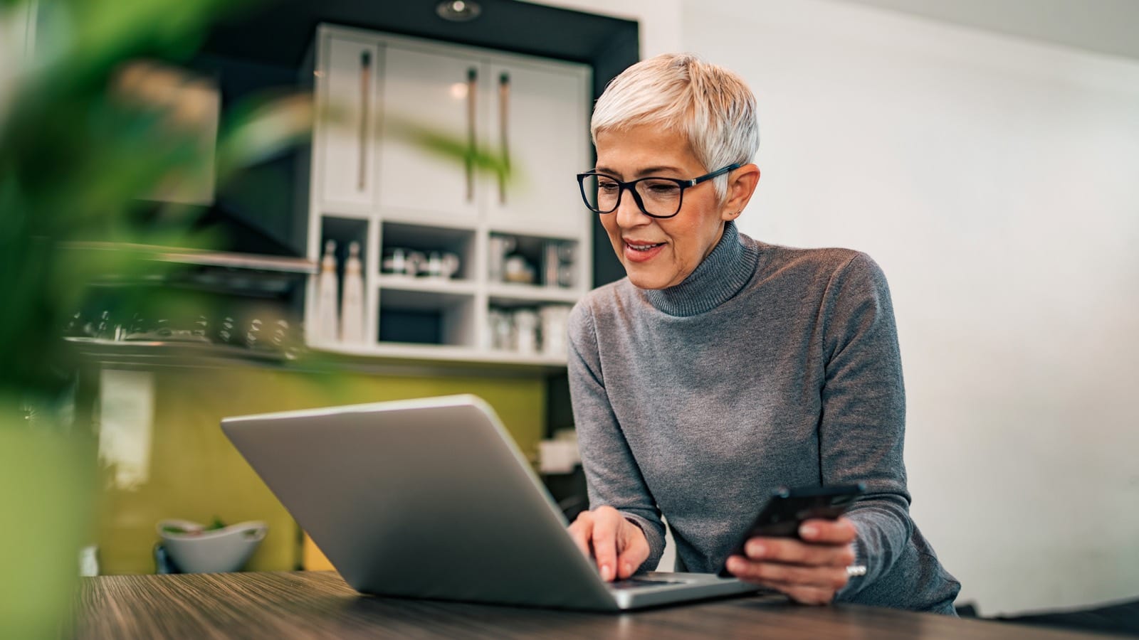 Senior woman on computer