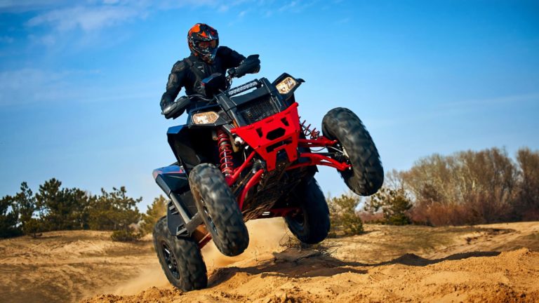 Riding an all-terrain vehicle (ATV)