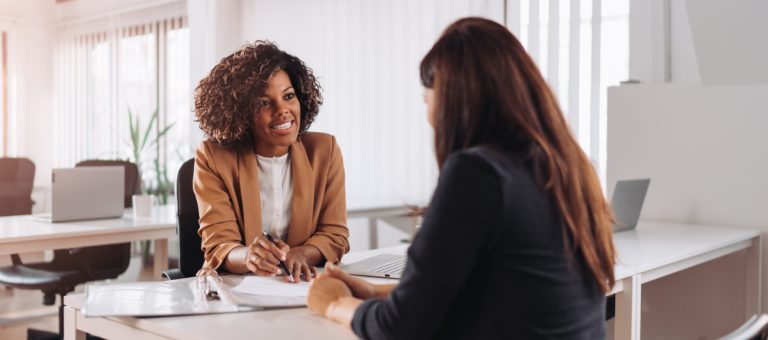 Female Consultant Talking To Client