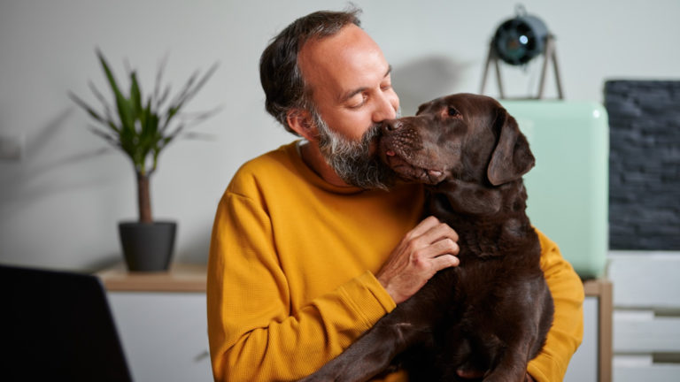 Man with his dog