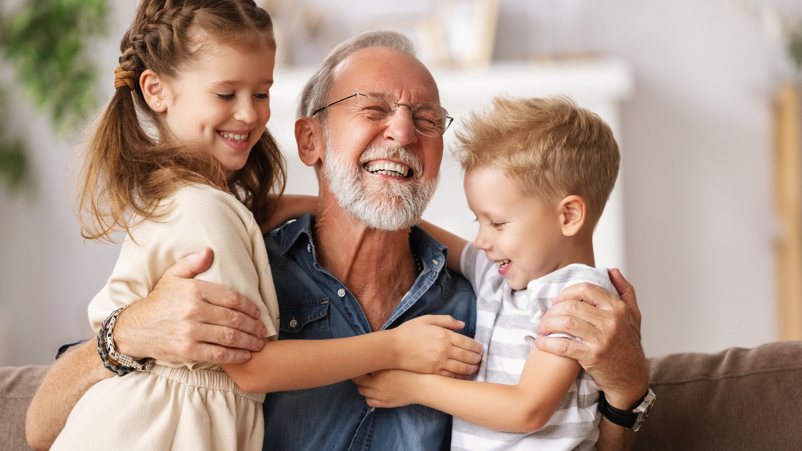 Grandfather and his grandkids