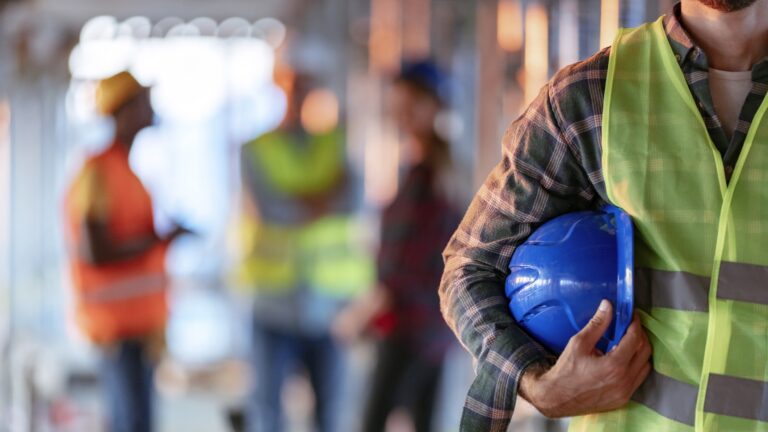 construction worker with hard hat