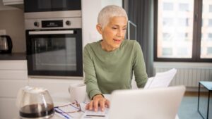 Woman researching life insurance information